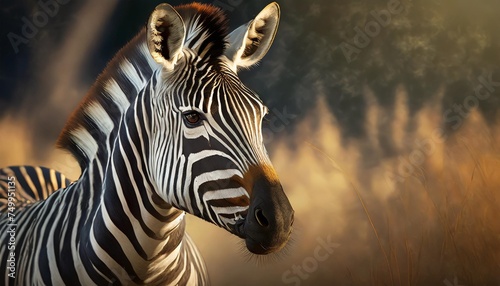 safari zebra posing and curiously looking