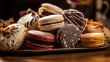 A delightful French pastry assortment including croissants, macarons, and éclairs