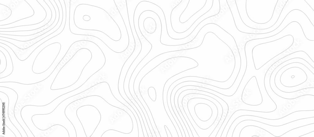 Abstract topography wavy line map background. vector illustration. topography map on land vector terrain Illustration. Black on white contours vector topography stylized height of the lines.	