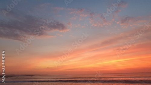 Amazing colored sunset over a tropical ocean