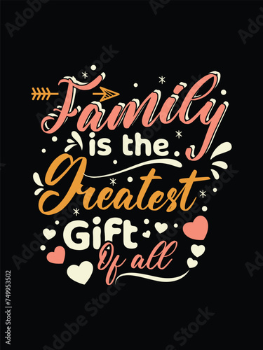 Hand drawn lettering design Happy family day