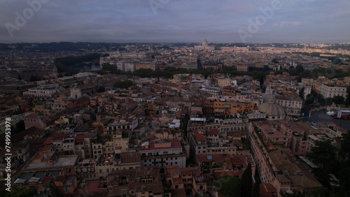 Aerial view of Rome with Vatican City in the background. Cityscape of the capital city of Italy from above, Europe. © An Instant of Time