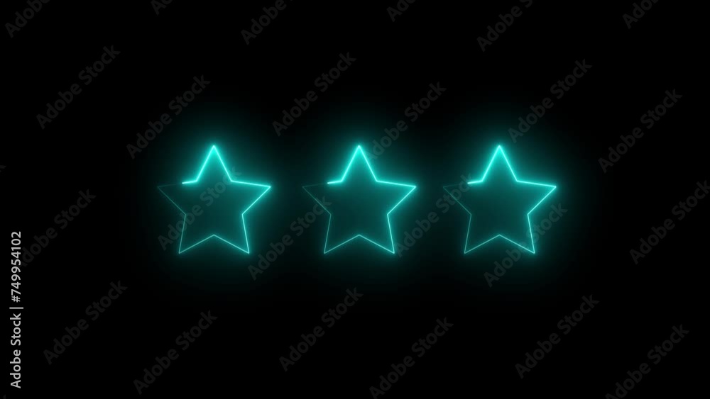 3 Star neon glowing animation motion graphics 3 Star neon glowing animation motion graphics