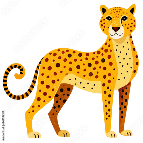 leopard cartoon isolated on white
