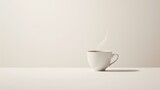 Sleek and contemporary illustration of a steaming cup of coffee
