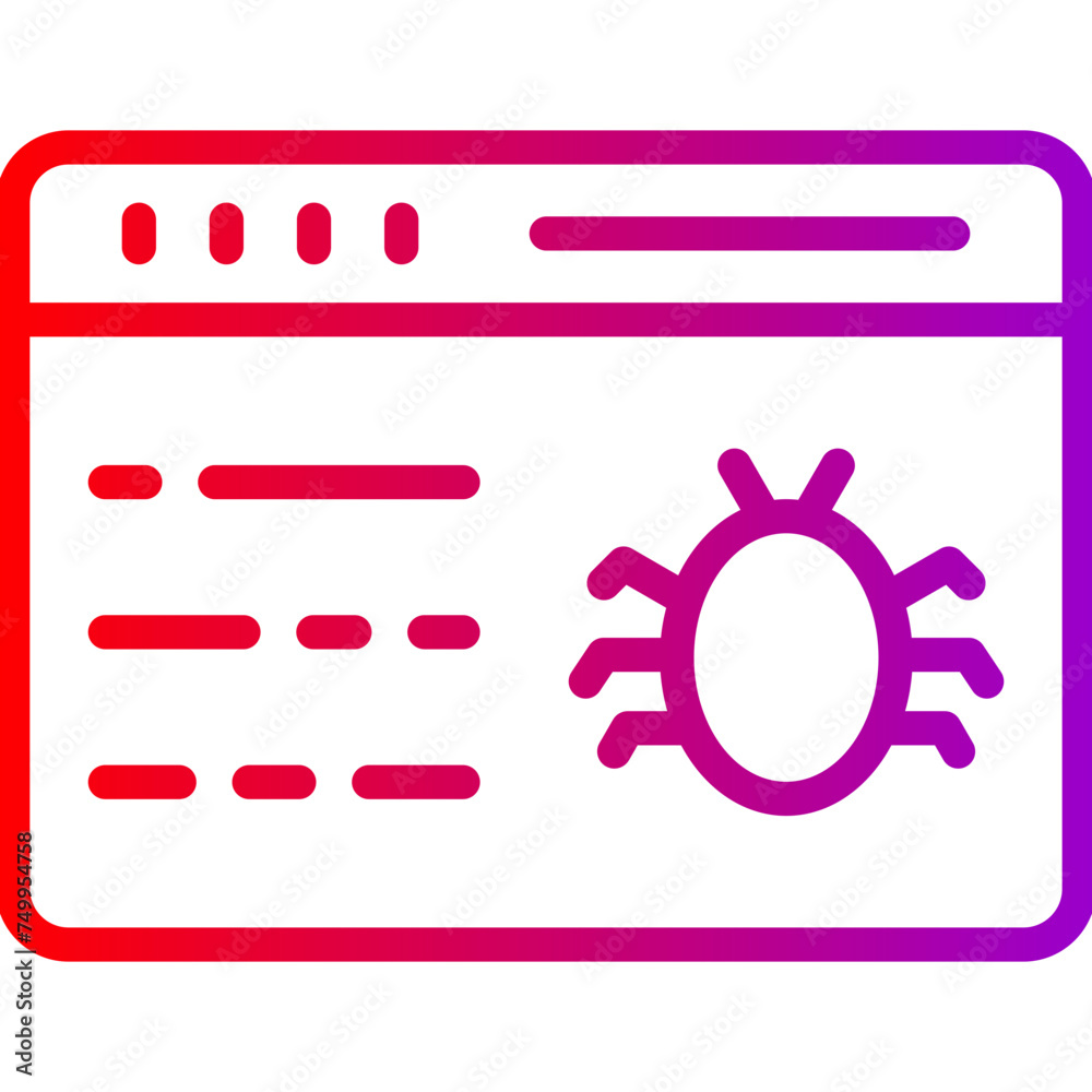 Malware Vector Line Gradient Icon Malware Vector Line Gradient Icon
