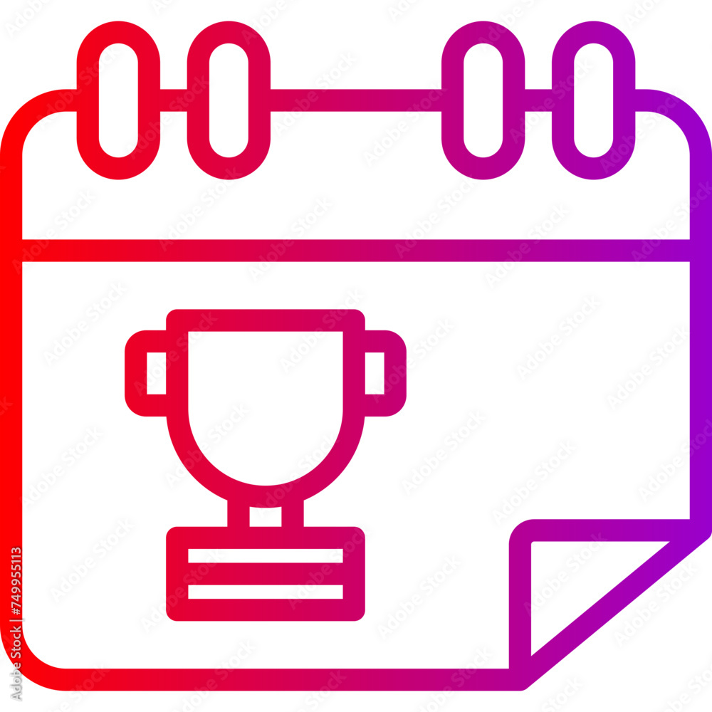 Calender Vector Line Gradient Icon Calender Vector Line Gradient Icon