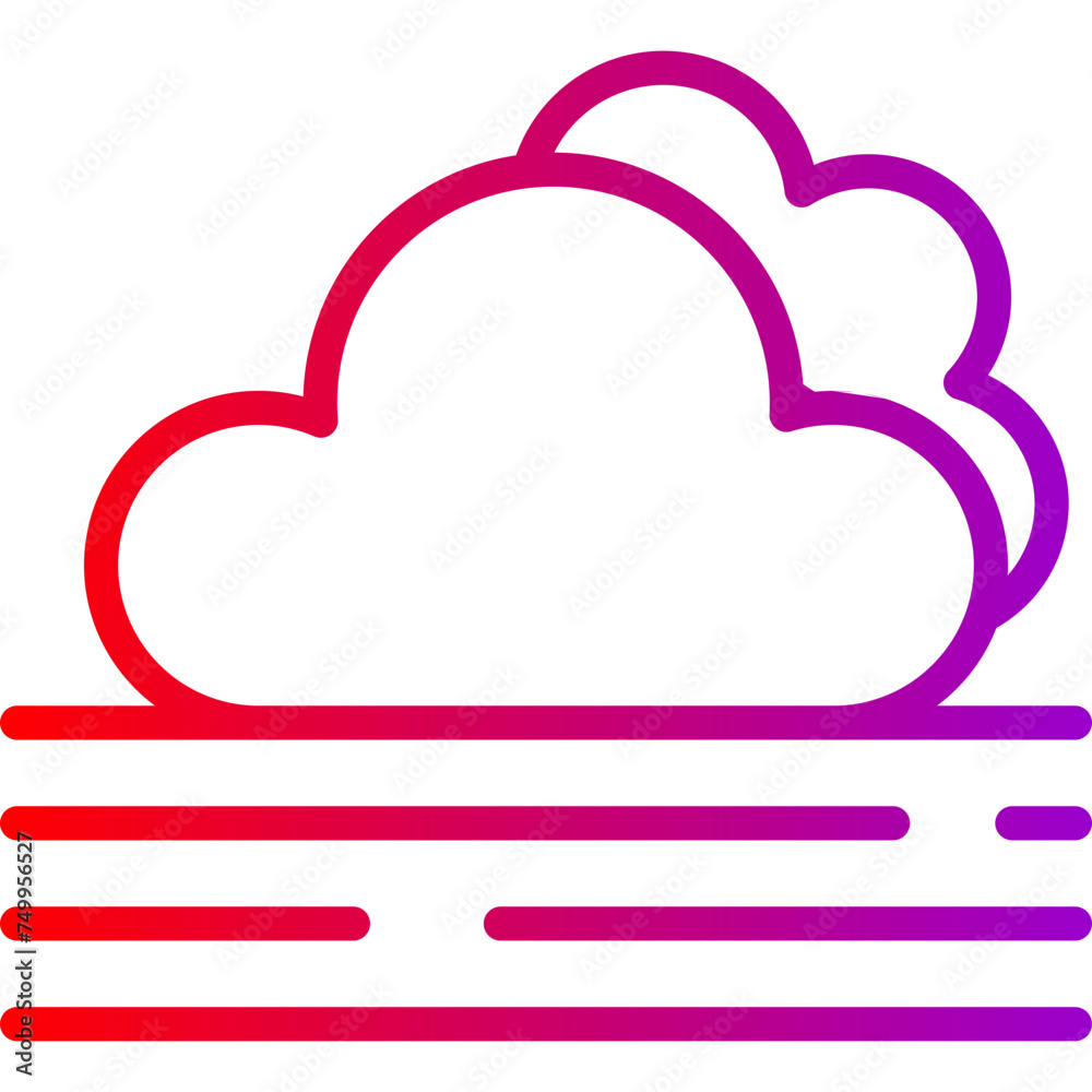 Cloudy Vector Line Gradient Icon Cloudy Vector Line Gradient Icon