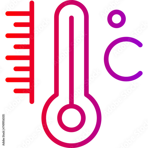 Celsius Vector Line Gradient Icon