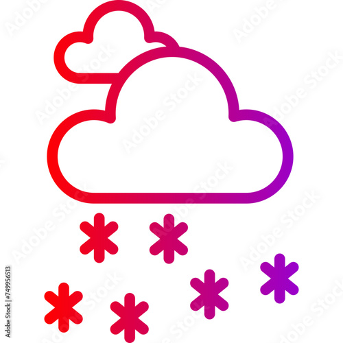 Snow Vector Line Gradient Icon