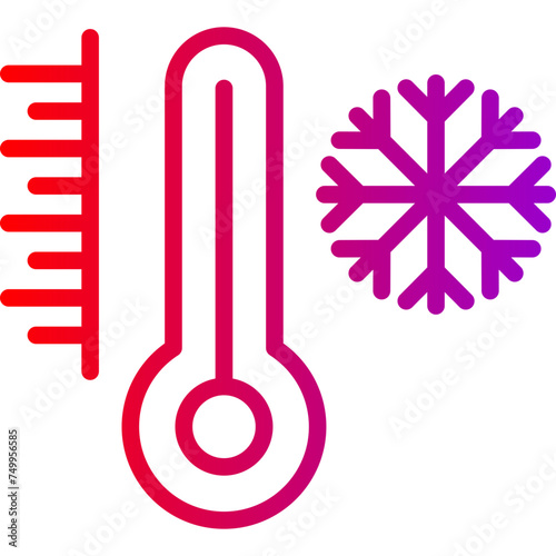Cold Vector Line Gradient Icon