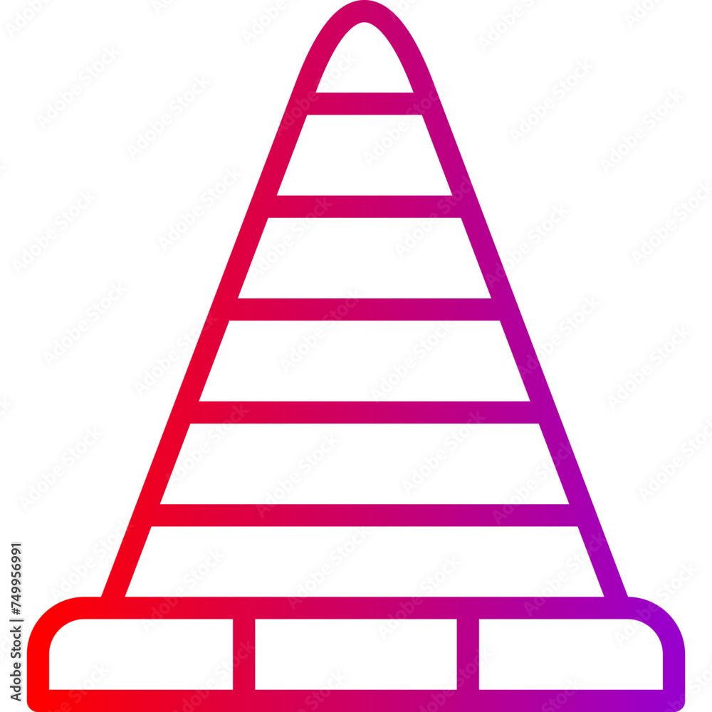 Traffic Cone Vector Line Gradient Icon Traffic Cone Vector Line Gradient Icon