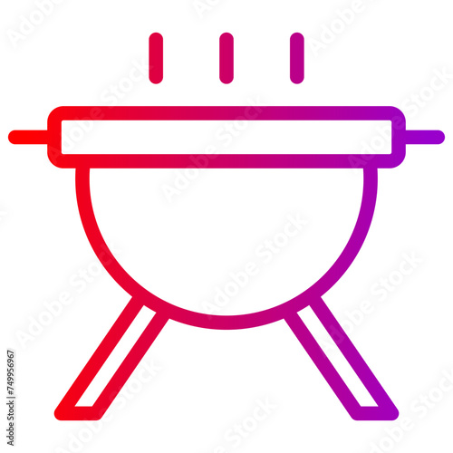 Barbecue Vector Line Gradient Icon