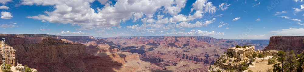 The South Rim of the Grand Canyon National Park, carved by the Colorado River in Arizona, USA. Unique natural geological formation. The Yaki Point. The South Rim of the Grand Canyon National Park, carved by the Colorado River in Arizona, USA. Unique natural geological formation. The Yaki Point.