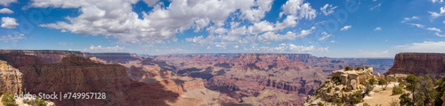 The South Rim of the Grand Canyon National Park, carved by the Colorado River in Arizona, USA. Unique natural geological formation. The Yaki Point.