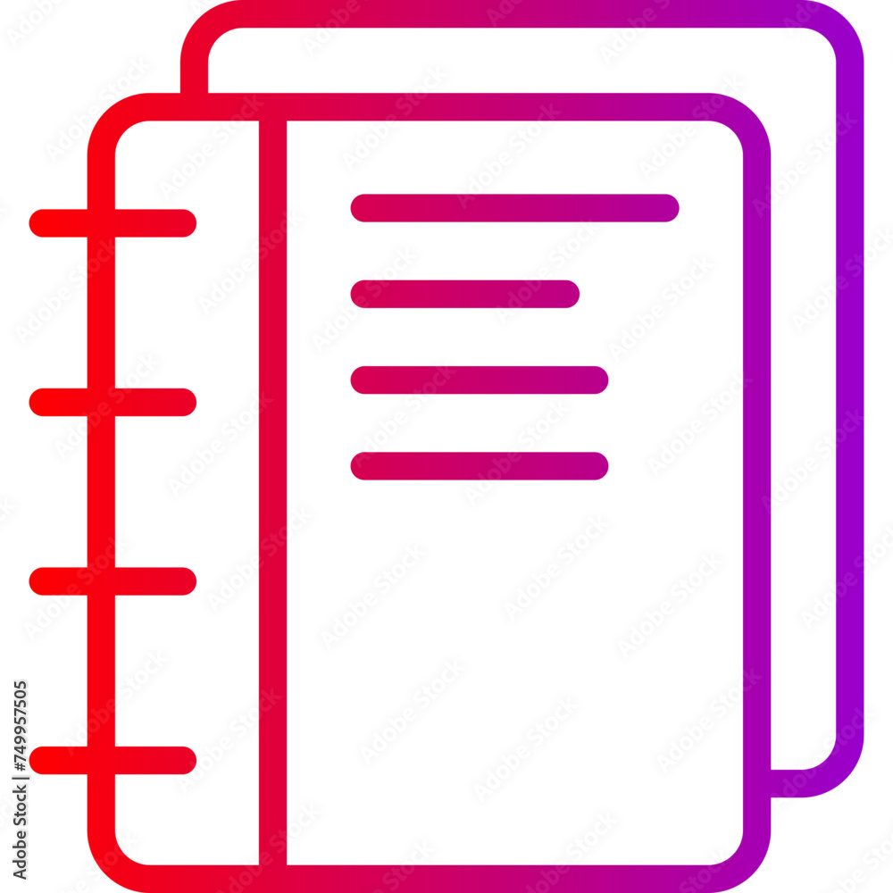Notebook Vector Line Gradient Icon Notebook Vector Line Gradient Icon