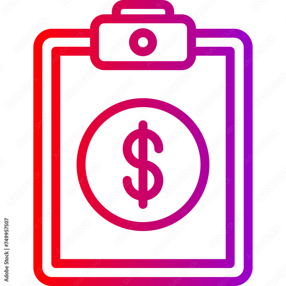 Clipboard Vector Line Gradient Icon Clipboard Vector Line Gradient Icon