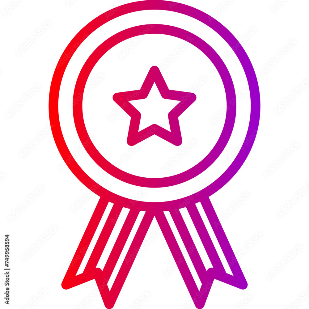 Badge Vector Line Gradient Icon Badge Vector Line Gradient Icon