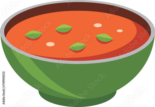 Hand drawn delicious goulash tomato soup illustration