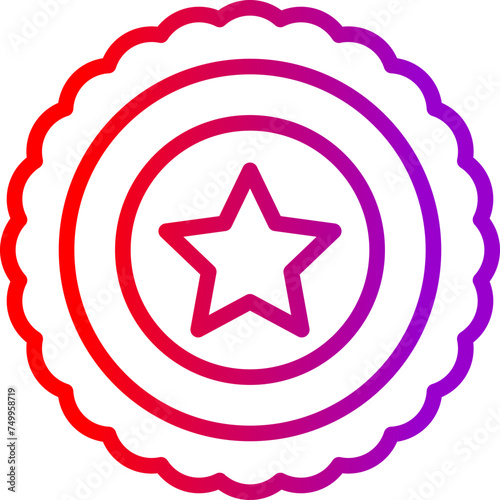 Badge Vector Line Gradient Icon