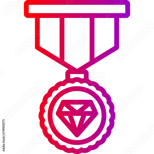 Badge Vector Line Gradient Icon