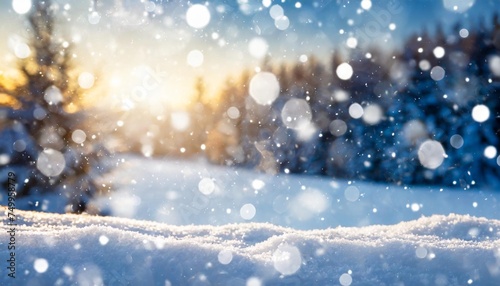 winter landscape with snowflakes and bright bokeh © Ryan