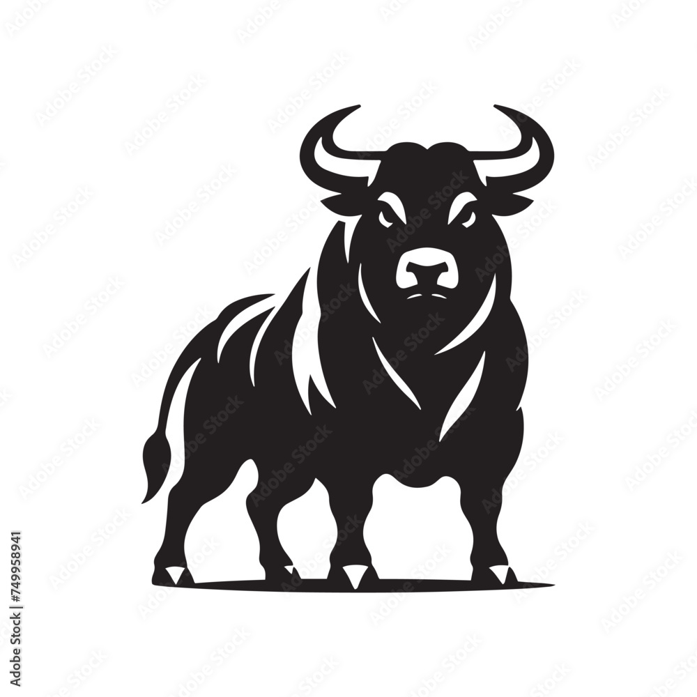 Furious Charge: Vector Silhouette of an Angry Bull - Capturing the Power and Intensity of Its Aggression in Striking Form. Vector Bull, Bull Illustration, Angry Bull Vector, Furious Charge: Vector Silhouette of an Angry Bull - Capturing the Power and Intensity of Its Aggression in Striking Form. Vector Bull, Bull Illustration, Angry Bull Vector,