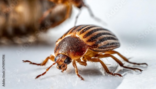 bedbugs on a white background macro photography