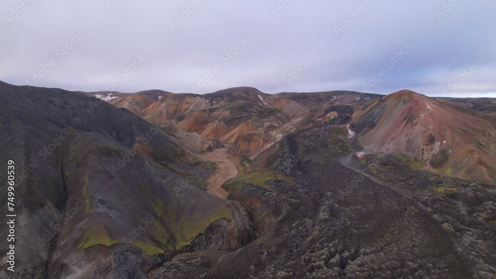 Landmannalaugar is a location in Iceland's Fjallabak Nature Reserve in the Highlands. It is on the edge of the Laugahraun lava field. This lava field was formed by an eruption in 1477.