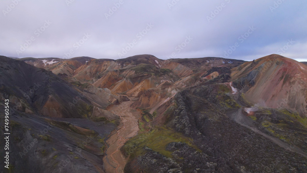 Landmannalaugar is a location in Iceland's Fjallabak Nature Reserve in the Highlands. It is on the edge of the Laugahraun lava field. This lava field was formed by an eruption in 1477.