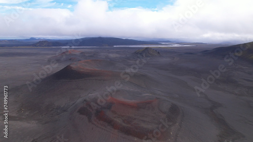 Obraz na płótnie Fjallabak craters in Iceland. Landmannalaugar Black Craters. w salonie