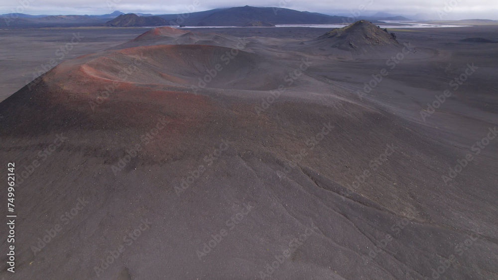 Fjallabak craters in Iceland. Landmannalaugar Black Craters.