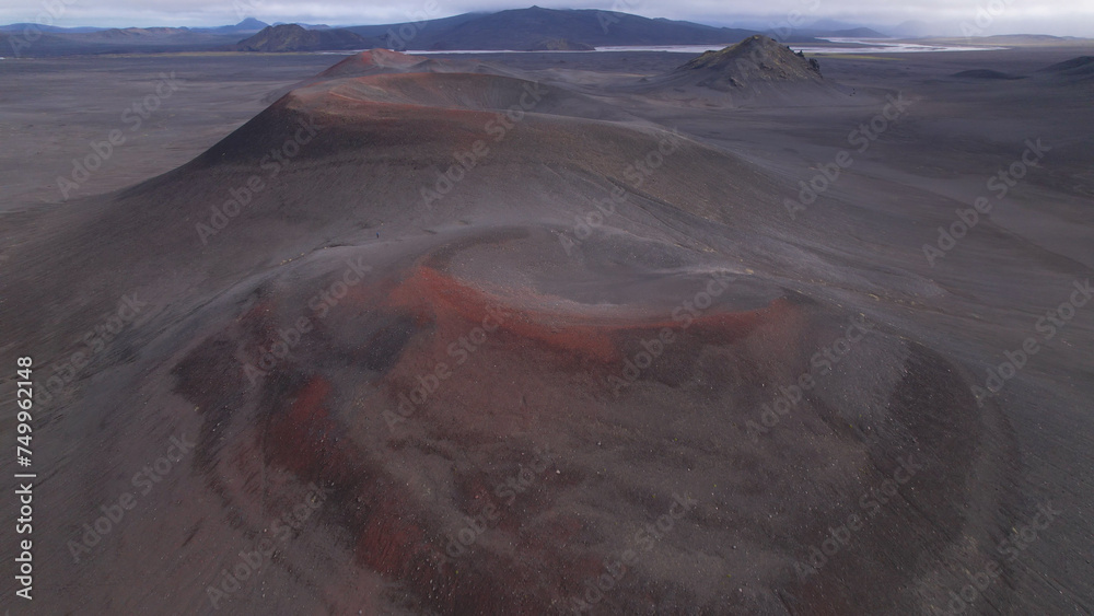 Fjallabak craters in Iceland. Landmannalaugar Black Craters.