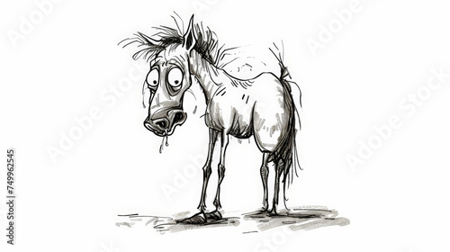 Whimsical Frazzled Horse: Cartoon Charm. Generative AI photo