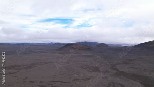 Fjallabak craters in Iceland. Landmannalaugar Black Craters.