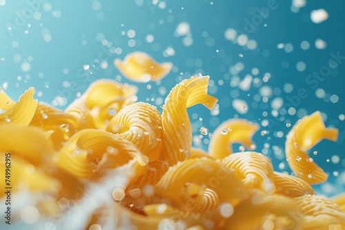 tossed pasta on clean background
