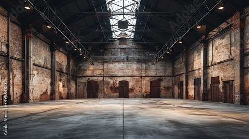 Abandoned Warehouse With Exposed Brick Walls