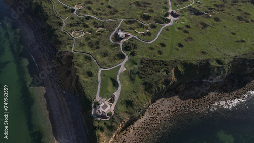 Obraz na płótnie The World War II Pointe du Hoc Ranger Monument. Pointe du Hoc is a high point between two of the five D-Day landing beaches, Utah and Omaha in Normandy, France. w salonie