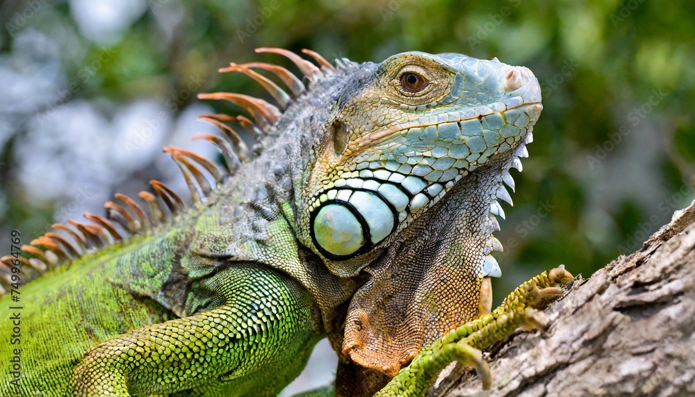 green iguana iguana iguana iguanidae family