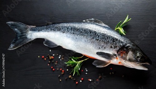 black salmon fish animal lillustration