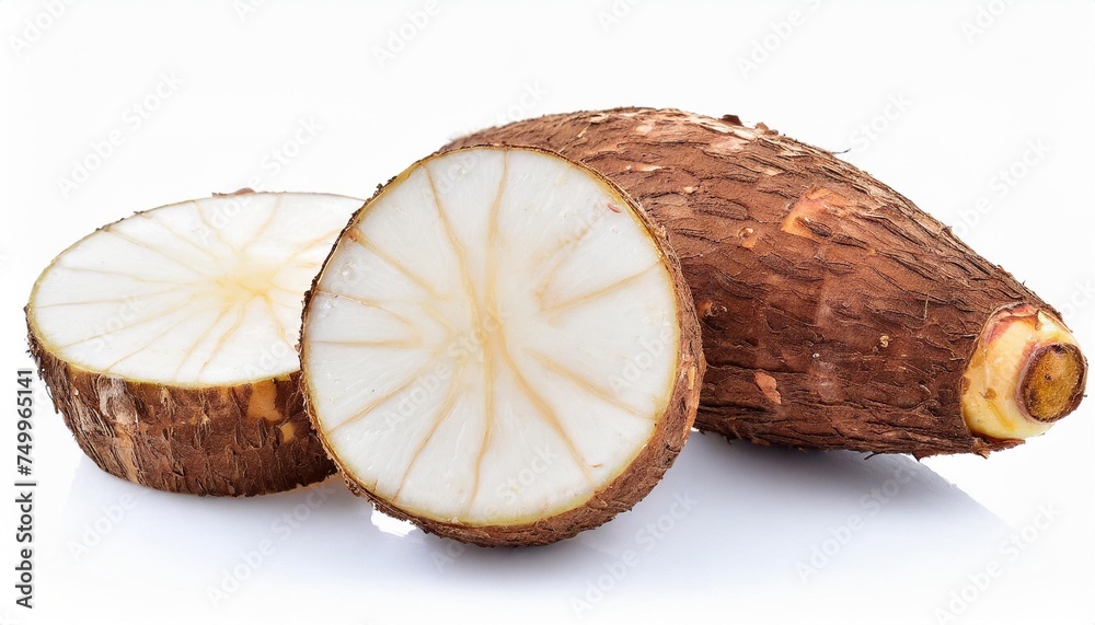 yucca cassava roots isolated on white Stock Illustration | Adobe Stock
