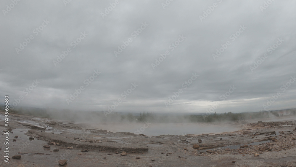 Strokkur is found in the Geysir Geothermal Area, Iceland, named after the Great Geysir. It is the greatest active geyser on site. Geysir itself is in a period of inactivity.