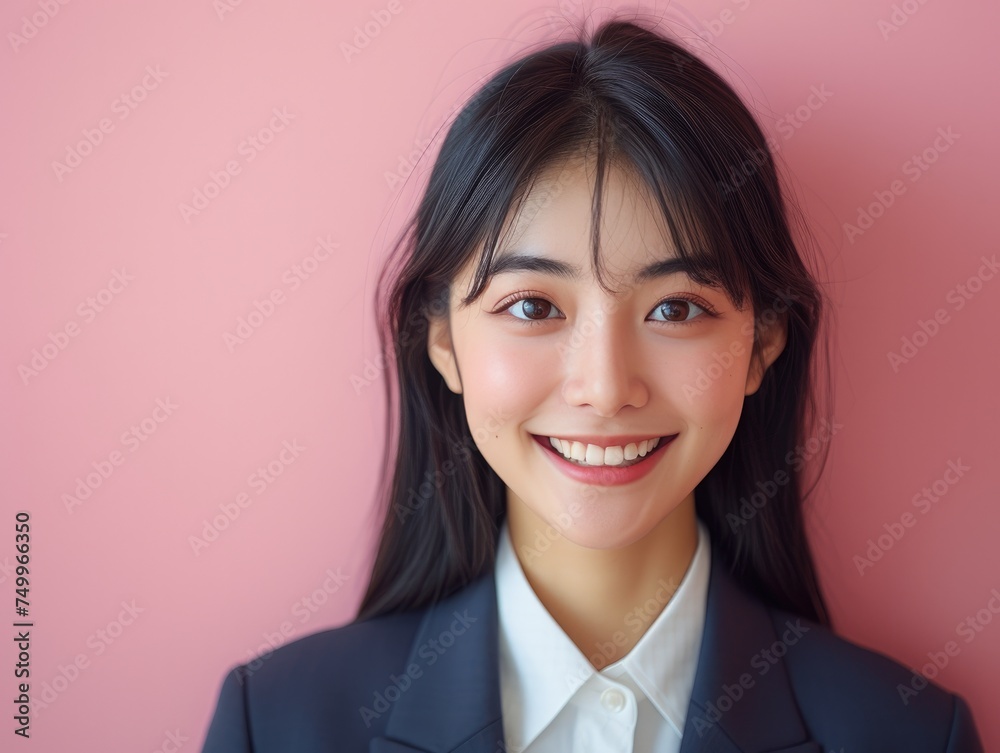 happy smiling or laughing Asian female office worker happy smiling or laughing Asian female office worker