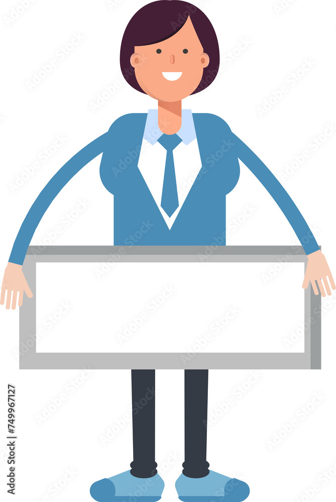 Businesswoman Character and Blank Signage
Businesswoman Character and Blank Signage