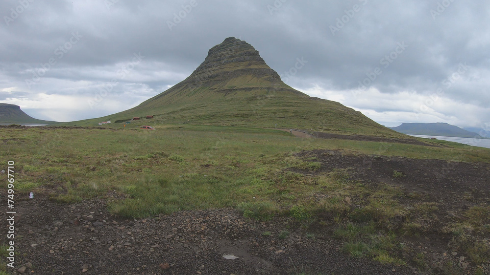 The Kirkjufell, or Church Mountain, is a distinctly shaped peak found on the north shore of Iceland’s Snaefellsnes Peninsula, only a short distance away from the town of Grundarfjor.