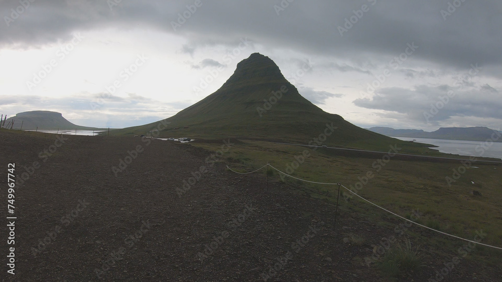 The Kirkjufell, or Church Mountain, is a distinctly shaped peak found on the north shore of Iceland’s Snaefellsnes Peninsula, only a short distance away from the town of Grundarfjor.