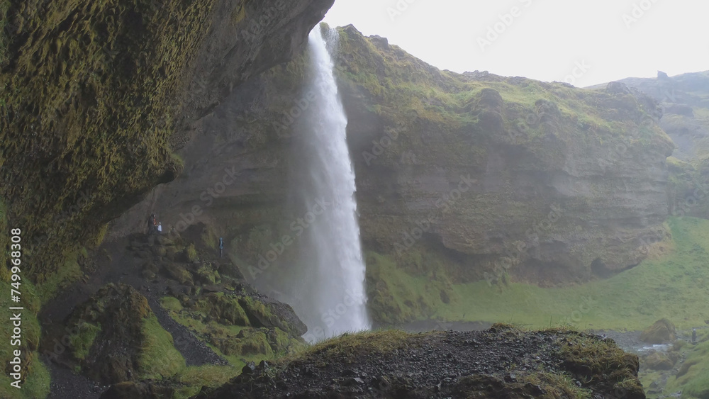 Kvernufoss waterfall is located in South Iceland, near the Skogar Cultural Heritage Museum, and cascades down 98 feet (30 meters) from cliffs made of lava rock.