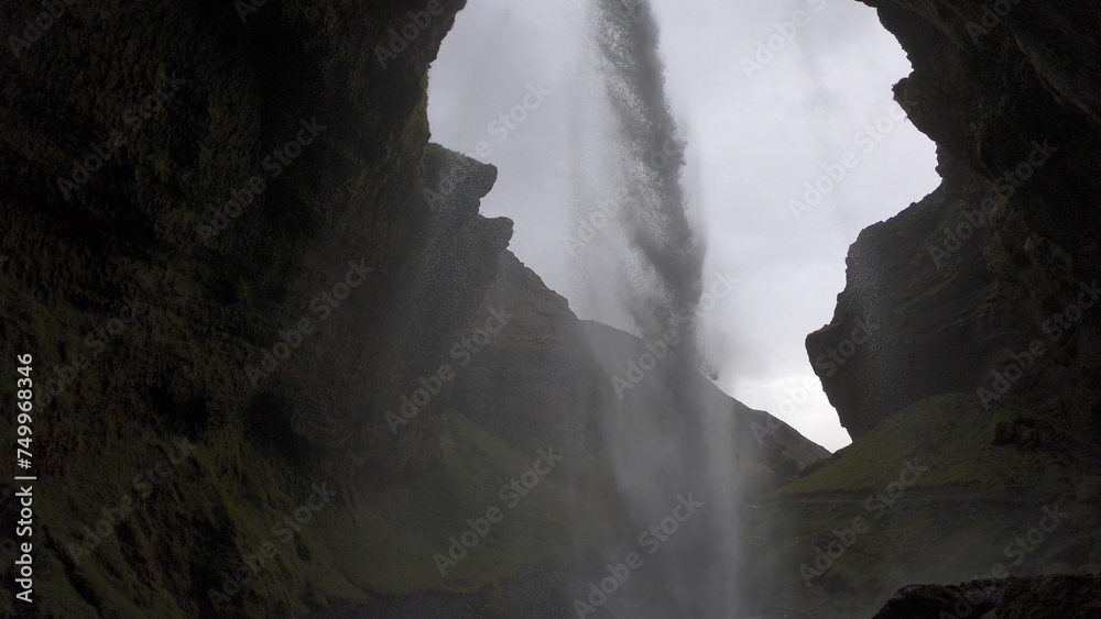 Kvernufoss waterfall is located in South Iceland, near the Skogar Cultural Heritage Museum, and cascades down 98 feet (30 meters) from cliffs made of lava rock.
