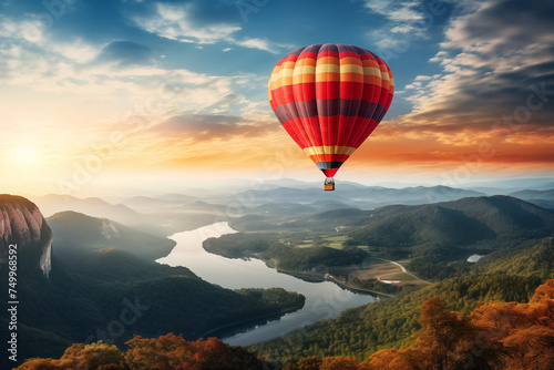 Majestic hot air balloon ride at sunrise © Татьяна Евдокимова