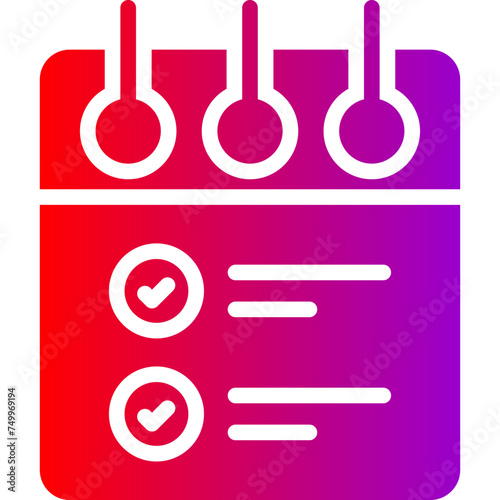 List Vector Glyph Gradient Icons